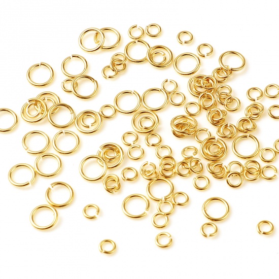 Picture of Copper Open Jump Rings Findings Gold Filled Circle Ring 5mm Dia, Post/ Wire Size: 0.7mm, 10 PCs