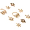 Picture of Copper Christmas Charms Gold Plated Bowknot Micro Pave Clear Rhinestone 19mm x 14mm, 2 PCs