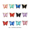 Image de Breloques Insecte en Alliage de Zinc+Résine Papillon Doré Violet 23mm x 19mm - 22mm x 19mm, 10 Pcs