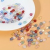 Picture of Lampwork Glass Galaxy Beads Pentagram Star Multicolor Glitter About 8mm x 8mm, Hole: Approx 1mm, 50 PCs