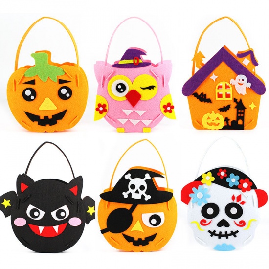 Picture of Pink - 6# Halloween Owl Nonwoven Children's Portable Candy Bag 18x27cm, 1 Piece
