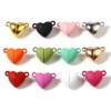 Picture of Zinc Based Alloy Valentine's Day Magnetic Clasps Heart Gold Plated Rubberized 16mm x 11mm, 5 PCs