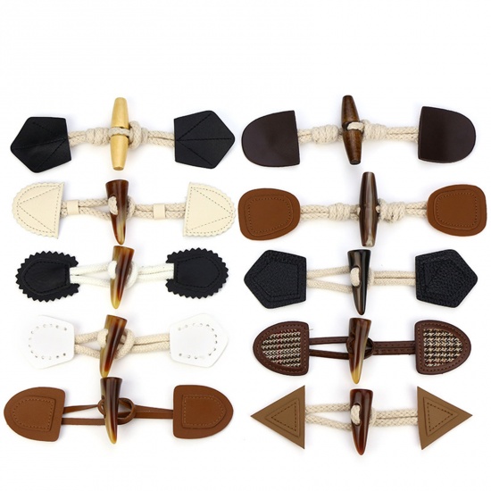 Picture of PU & Resin Horn Buttons Scrapbooking Brown 19cm, 1 Pair