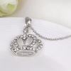 Picture of Zinc Based Alloy Necklace Rose Gold Crown Clear Rhinestone 45cm(17 6/8") long, 1 Piece