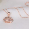 Picture of Zinc Based Alloy Necklace Rose Gold Crown Clear Rhinestone 45cm(17 6/8") long, 1 Piece