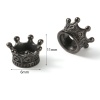 Immagine di Acciaio Inossidabile Stile Europeo Perline Corona Nero 11mm x 6mm, Buco: Circa 4.9mm, 1 Pz