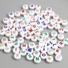 Acrylic Beads Round Multicolor I=nitial Alphabet/ Capital Letter Pattern 200 PCs の画像