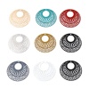 Bild von Eisenlegierung Filigran Stempel Verzierung Anhänger Oval Bunt Filigran 3.9cm x 3.6cm, 10 Stück