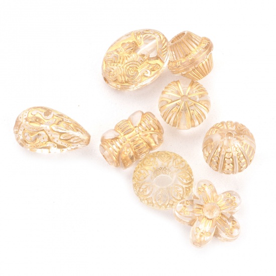 Picture of Acrylic Beads Golden 100 PCs