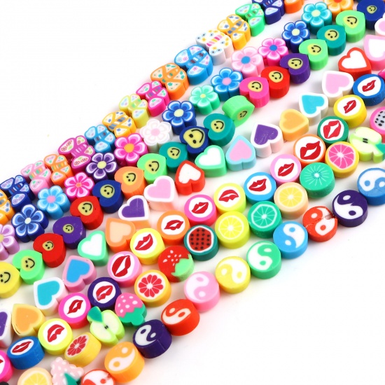 Picture of Polymer Clay Beads At Random Color 1 Strand