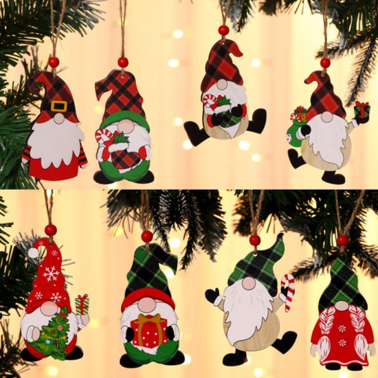 Picture of Multicolor - 8# Christmas Faceless Elf Dwarf Hanging Decoration For Closet Door And Window 10x5cm, 1 Piece