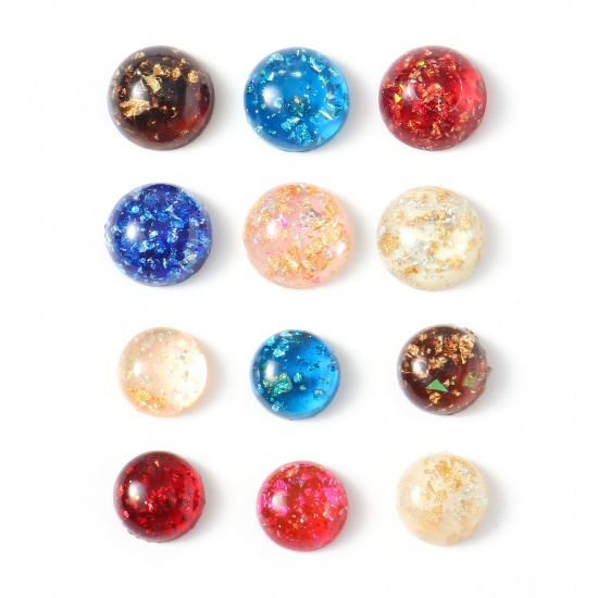 Immagine di Resina Cabochon per Abbellimento Tondo A Random Stagnola 50 Pz