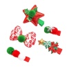 Imagen de Tela Pinzas de pelo Rojo & Verde Sombreros de la Navidad 1 Paquete ( 5 Unidades/Paquete)