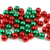 CCB プラスチック クリスマス ビーズ 円形 赤 約 8mm 直径、 穴：約 1.7mm、 50 個 の画像