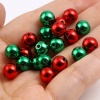 CCB プラスチック クリスマス ビーズ 円形 赤 約 8mm 直径、 穴：約 1.7mm、 50 個 の画像