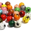 Picture of Wood Spacer Beads Round Light Blue Halloween Spider About 16mm Dia., Hole: Approx 4.5mm - 3.6mm, 20 PCs