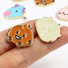Picture of Zinc Based Alloy Charms Dog Animal Black & Yellow Enamel 21mm x 19mm, 10 PCs