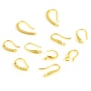 Immagine di Rame Ganci per Orecchini 18K Oro riempito A Forma di U W/ Loop Trasparente Strass 17mm x 11mm, Dimensione di Posta / Cavo: (21 misura), 2 Pz