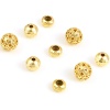 Bild von Kupfer Perlen 18K Vergoldet Rund Geldzeichen ca. 10mm Dia, Loch: ca. 1.3mm, 5 Stück