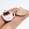 Picture of Zinc Based Alloy Charms Plate Gold Plated Multicolor Cat Enamel 18mm x 16mm, 10 PCs
