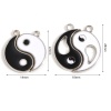 Immagine di Lega di Zinco Religione Charms Otto Diagrammi Tono Argento Nero & Bianco Ameba Smalto 22mm x 14mm , 10 Seri ( 2 Pz/Serie)
