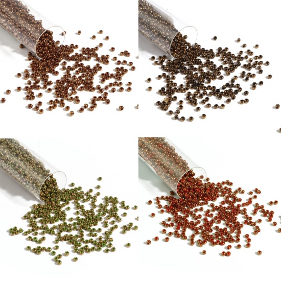 Picture of TOHO 11/0 (Marble) Glass Seed Seed Beads Round Multicolor About 2mm Dia., Hole: Approx 0.6mm, 1 Bottle
