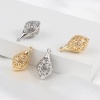 Immagine di Rame Charms Olive 18K Platino Placcato Filigrana 23mm x 13mm, 2 Pz