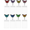Picture of Pink - 8# Fabric Embroidered Butterfly Retractable Badge Reel Clip With PVC ID Card Holders 20x7.5cm, 1 Piece