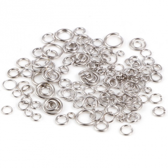 Picture of 1mm Sterling Silver Open Jump Rings Findings Circle Ring Silver Color 7mm Dia., 1 Gram (Approx 6 PCs)