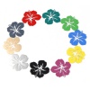 Image de Breloques Estampe en Filigrane en Cuivre Fleur Multicolore Laqué 21mm x 19mm, 20 Pcs
