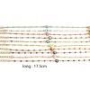 Image de Chaîne Maille Forçat Bracelets Religieux en Acier Inoxydable Doré Multicolore Rond Œil Mauvais Émail 17.5cm long, 1 Pièce