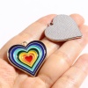 Bild von Zinklegierung Valentinstag Charms Herz Silberfarbe Bunt Emaille 29mm x 28mm, 5 Stück