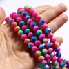 Image de Perles en Verre Rond Multicolore A Facettes, Env. 8mm Dia, Trou: 1.4mm, 45.5cm - 45cm long, 2 Enfilades (env. 70 Pcs/Enfilade)