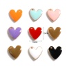 Bild von Kupfer Valentinstag Charms Herz Vergoldet Kaffeebraun Doppelseitige emaillierte Pailletten 10mm x 10mm, 5 Stück