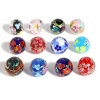 Bild von Muranoglas Perlen Rund Bunt Blumen ca 20mm D., Loch:ca. 2.1mm, 1 Stück