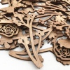 Picture of Wood DIY Handmade Craft Materials Accessories Brown Rose Flower 1 Packet