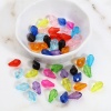 Picture of Acrylic Beads Drop Multicolor Transparent Faceted About 13mm x 8mm, Hole: Approx 1.6mm, 500 PCs