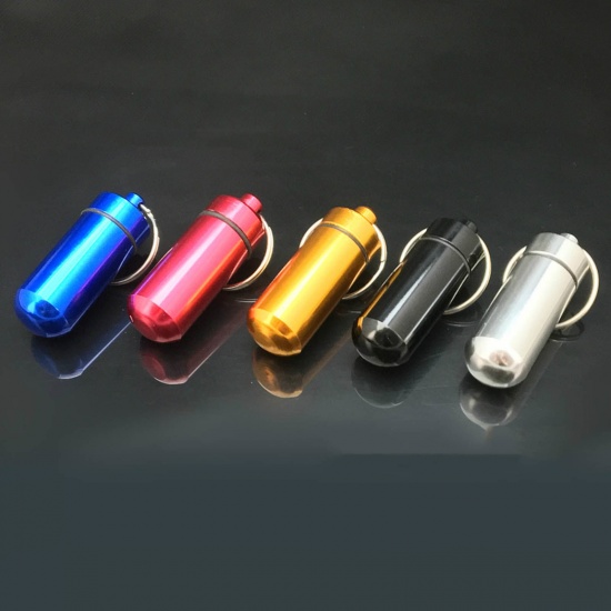 Picture of Aluminum Alloy Keychain & Keyring Black Pill 6.7cm, 1 Piece