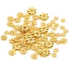 Image de Perles d'entretoise en Cuivre 18k Or Rempli Flocon de Neige Env. 5mm x 5mm, Trou: Env. 1.5mm, 10 Pcs