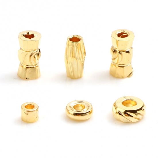 Picture of Copper Spacer Beads 18K Real Gold Plated 10 PCs