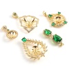 Immagine di Rame Micro Intarsio Connettore Ciondolo Perla Bail Pin Cap 18K Oro riempito Trasparente Strass Verde Cubic Zirconiae 1 Pz