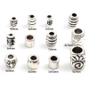 Picture of Zinc Based Alloy Spacer Beads Cylinder Antique Silver Color Geometric About 8mm x 7mm, Hole: Approx 3.5mm, 50 PCs