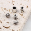 Picture of Zinc Based Alloy Spacer Beads Cylinder Antique Silver Color Geometric About 8mm x 7mm, Hole: Approx 3.5mm, 50 PCs