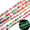 Picture of Polymer Clay Katsuki Beads Round At Random Color Glow In The Dark Luminous About 4mm Dia, Hole: Approx 2.1mm, 40.5cm(16") - 39.5cm(15 4/8") long, 2 Strands (Approx 270-260 PCs/Strand)