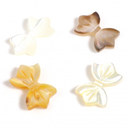 Image de Perles en Coquille Nœuds Papillon Multicolore 17mm x 11mm, 2 Pcs