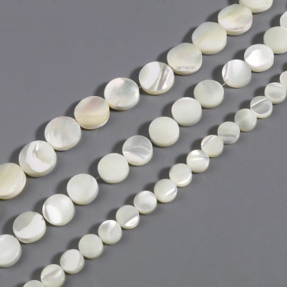 Image de Perles en Coquille Plat-Rond Crème 1 Enfilade