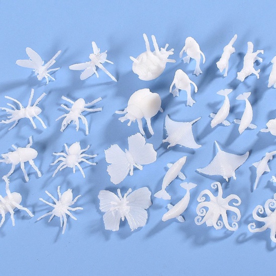 Picture of Resin Resin Jewelry Craft Filling Material White Fox Animal 19mm x 9mm, 5 PCs