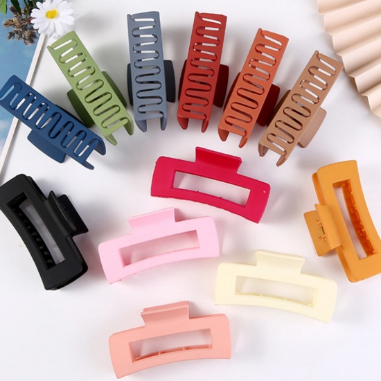 Picture of Plastic Hair Clips Multicolor Rectangle Frosted 1 Piece
