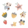 Picture of Fabric Appliques Patches DIY Scrapbooking Decoration Accessories Pink Strawberry Fruit 3cm x 2.3cm, 10 PCs