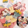 Picture of Fabric Appliques Patches DIY Scrapbooking Decoration Accessories Pink Strawberry Fruit 3cm x 2.3cm, 10 PCs